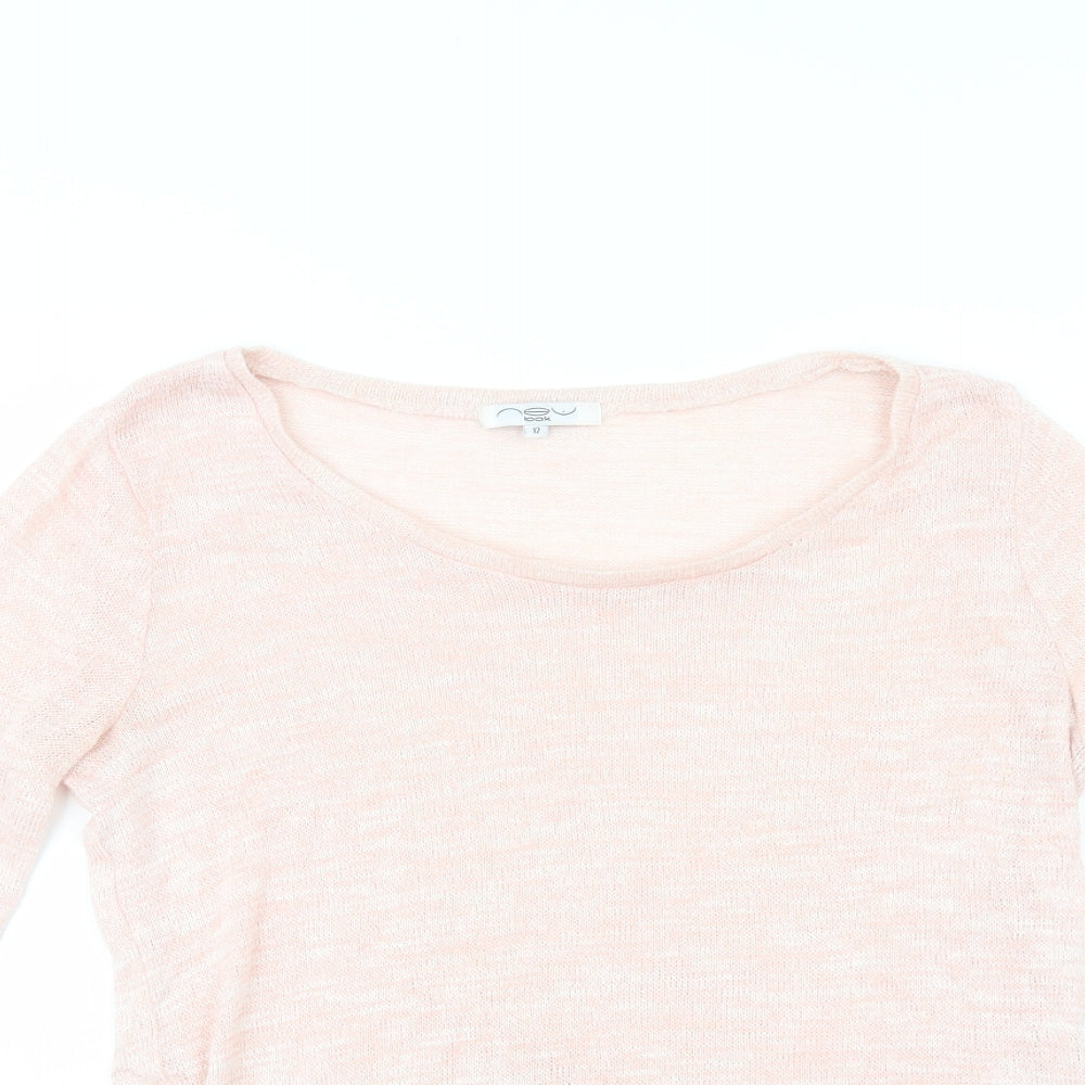 Newq Look Womens Pink Round Neck  Viscose Pullover Jumper Size 12