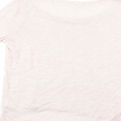 Newq Look Womens Pink Round Neck  Viscose Pullover Jumper Size 12