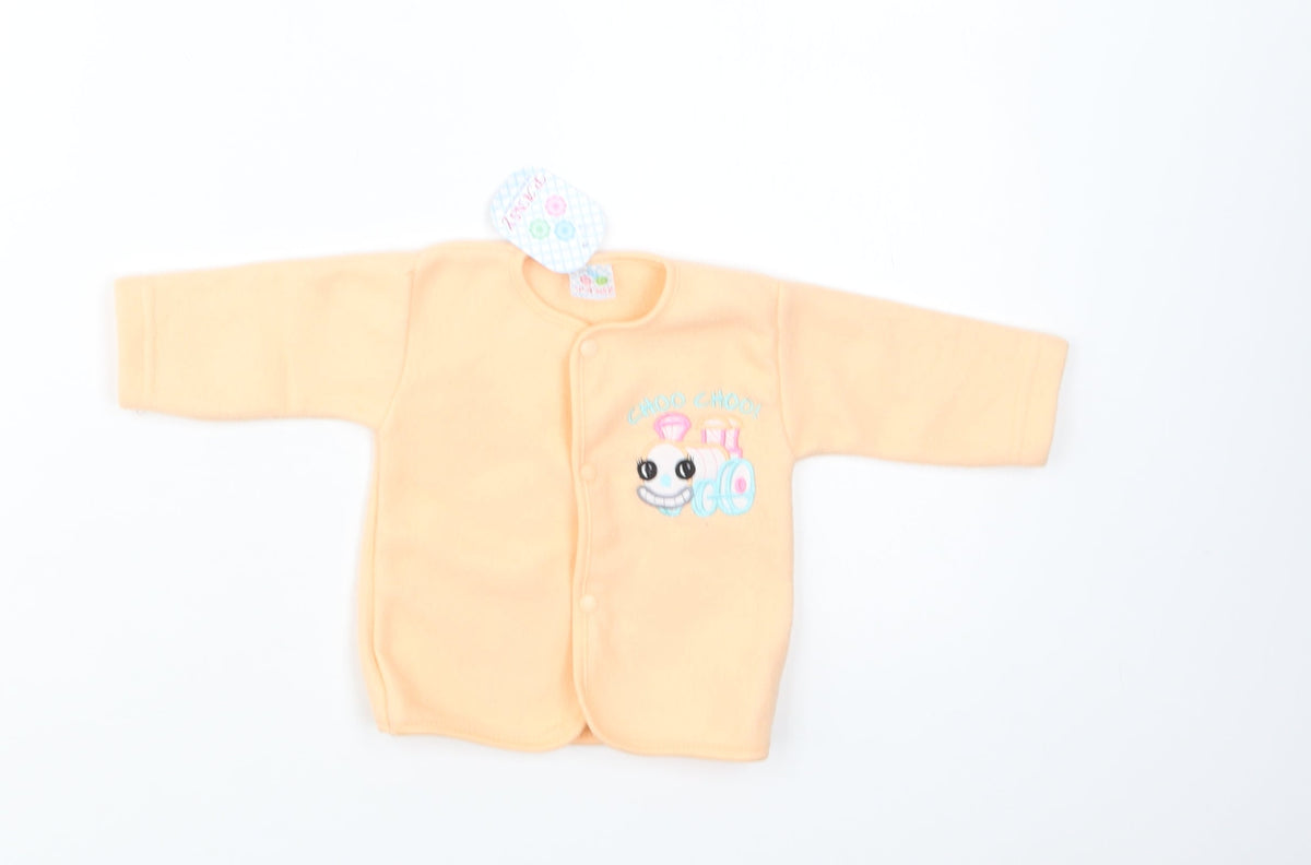 Additional front view of Pansy Baby Orange Basic Jacket Jacket, size 0-3, Months Snap