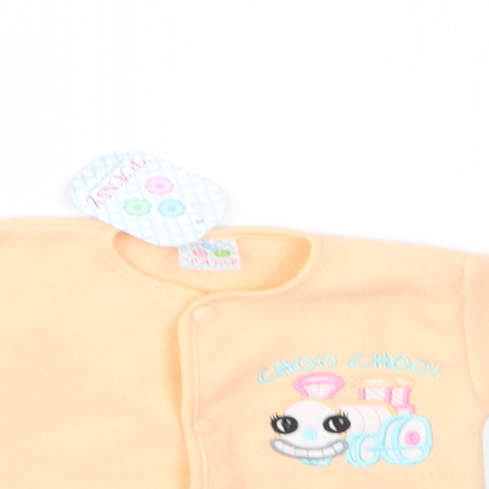 Close-up detail of Pansy Baby Orange Basic Jacket Jacket, size 0-3, Months Snap