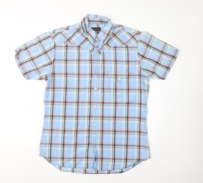 Mens UK Size L Burton Blue  Button-Up Short Sleeve Casual Shirt