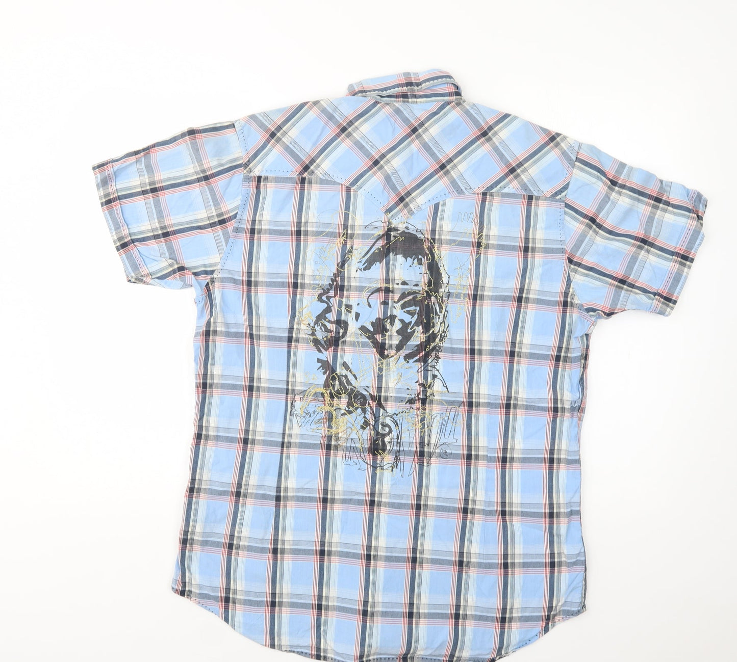 Mens UK Size L Burton Blue  Button-Up Short Sleeve Casual Shirt