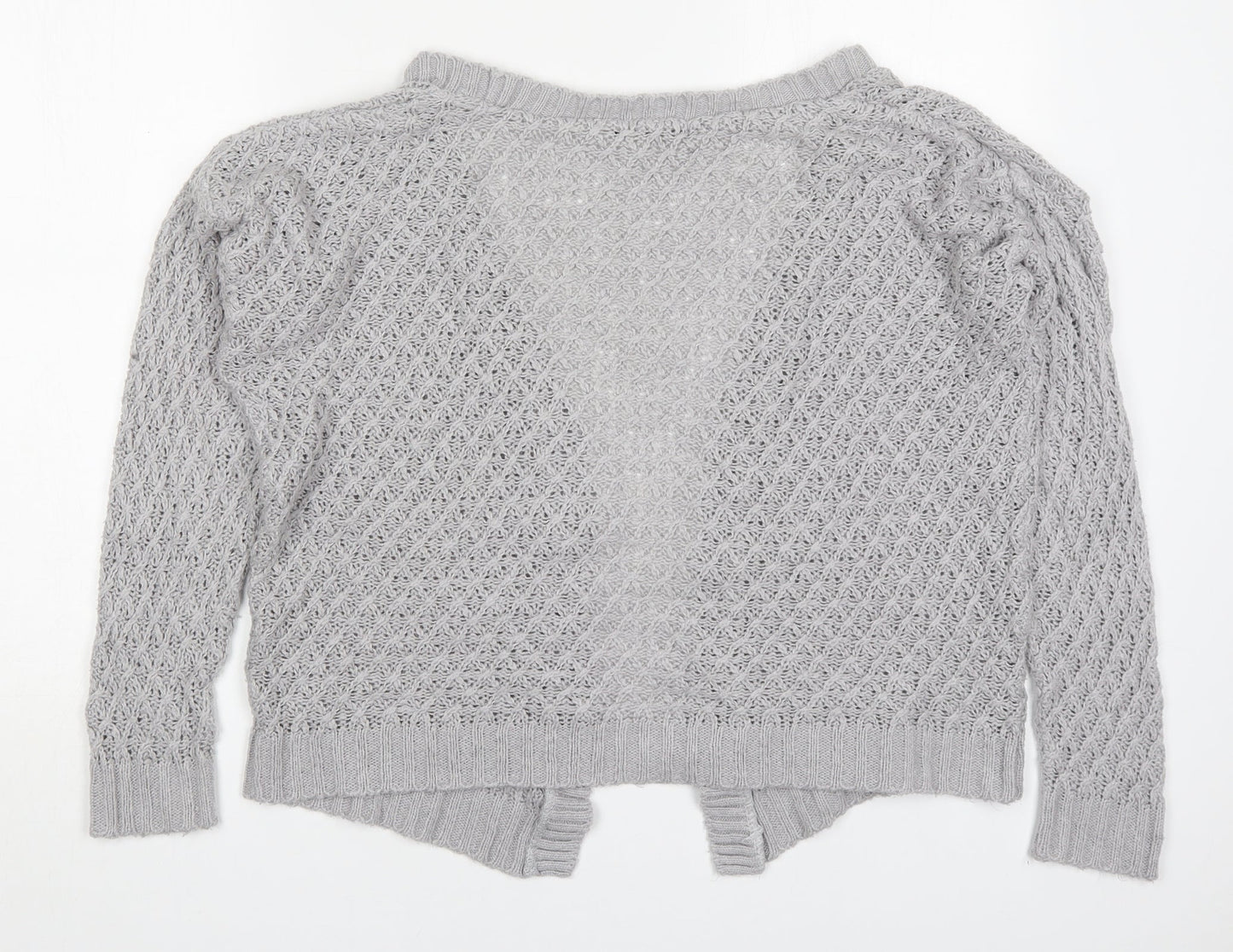 Boohoo Womens Grey V-Neck  Acrylic Cardigan Jumper Size M