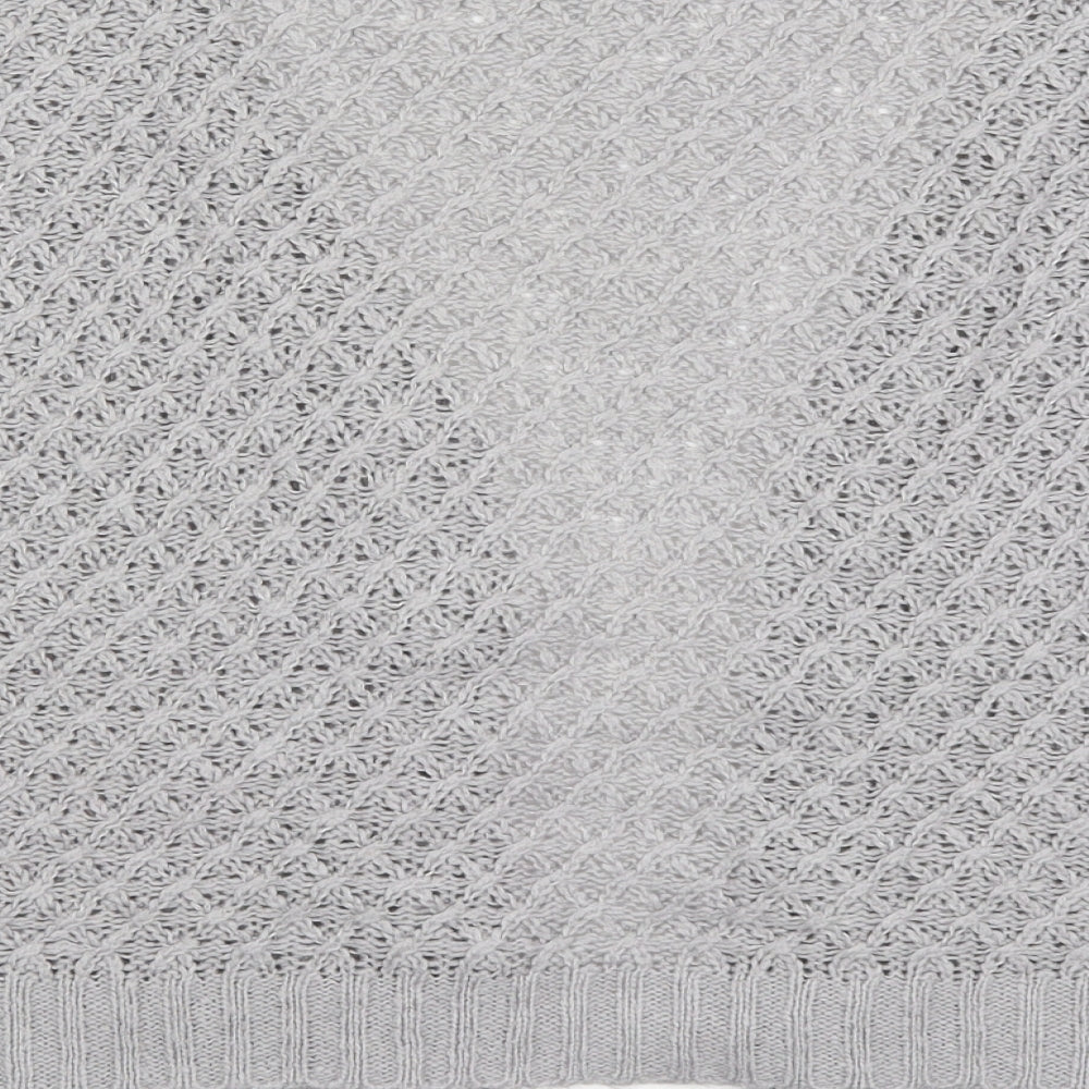 Boohoo Womens Grey V-Neck  Acrylic Cardigan Jumper Size M