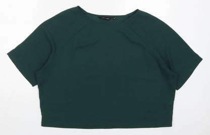 Womens UK Size 12 New Look Green Basic Blouse