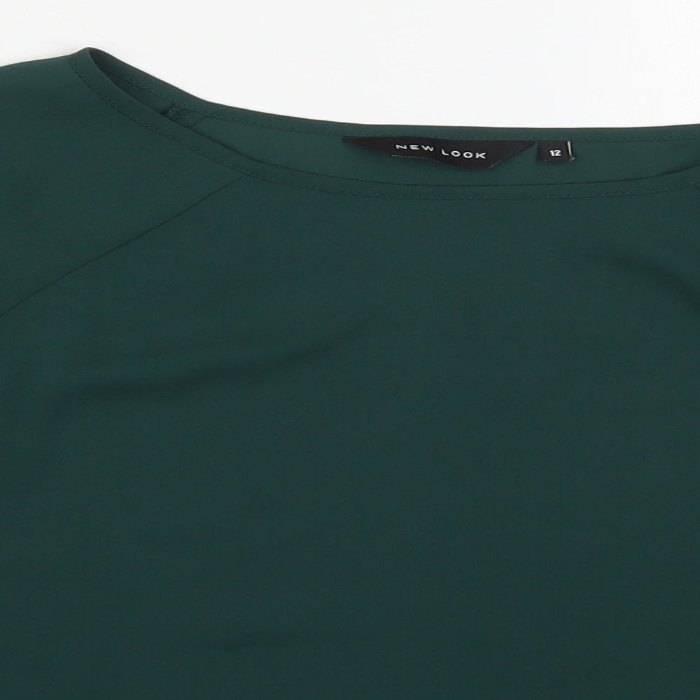 Womens UK Size 12 New Look Green Basic Blouse