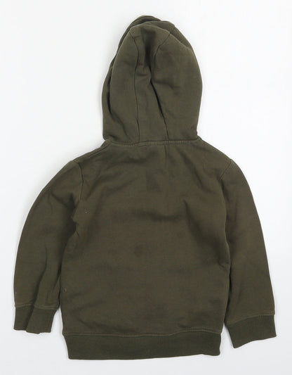 Urban Rascals Boys Green  Cotton Pullover Hoodie Size 4-5 Years  Pullover
