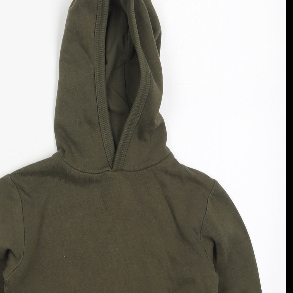 Urban Rascals Boys Green  Cotton Pullover Hoodie Size 4-5 Years  Pullover