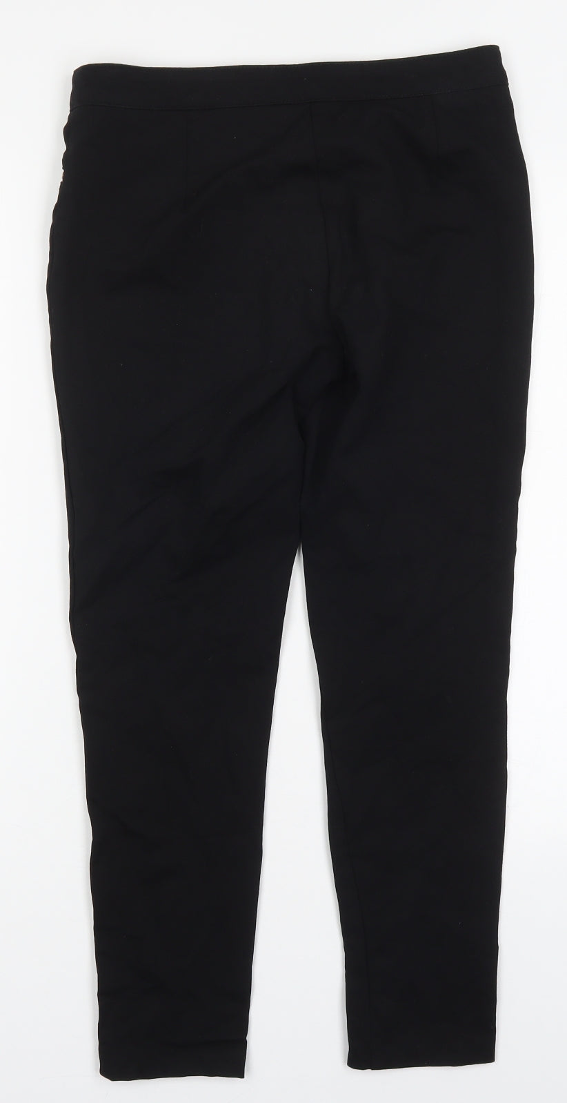 F&F Womens Black  Viscose Trousers  Size 8 L24 in Regular Hook & Eye