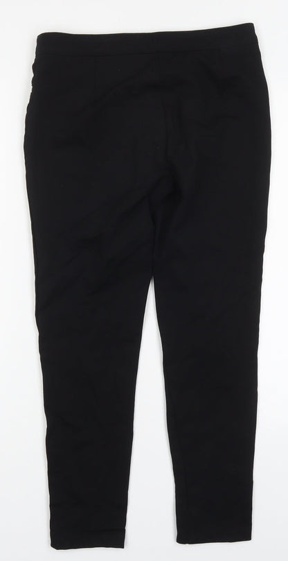 F&F Womens Black  Viscose Trousers  Size 8 L24 in Regular Hook & Eye