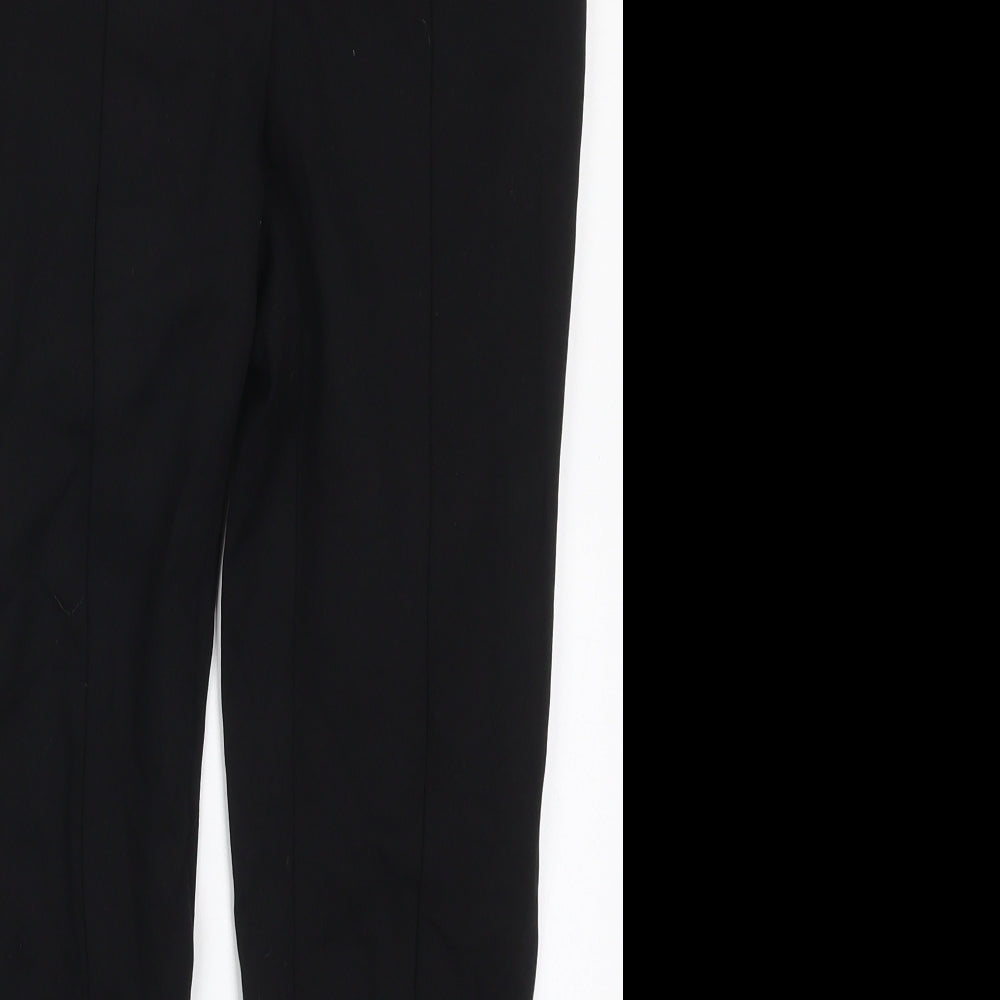 F&F Womens Black  Viscose Trousers  Size 8 L24 in Regular Hook & Eye