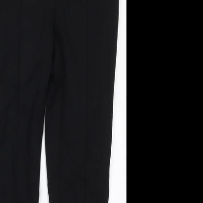 F&F Womens Black  Viscose Trousers  Size 8 L24 in Regular Hook & Eye