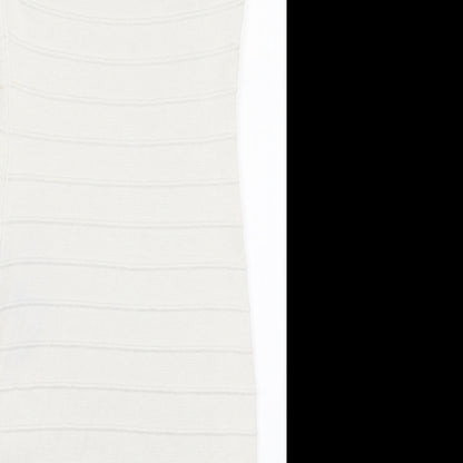 Boohoo Womens Black  Cotton Bodycon  Size 10  Square Neck Pullover - Black and White