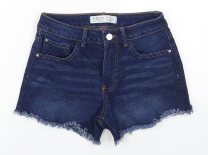 Denim Co Womens Blue  Cotton Hot Pants Shorts Size 8 L3 in Regular Button