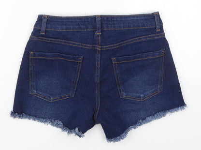 Denim Co Womens Blue  Cotton Hot Pants Shorts Size 8 L3 in Regular Button
