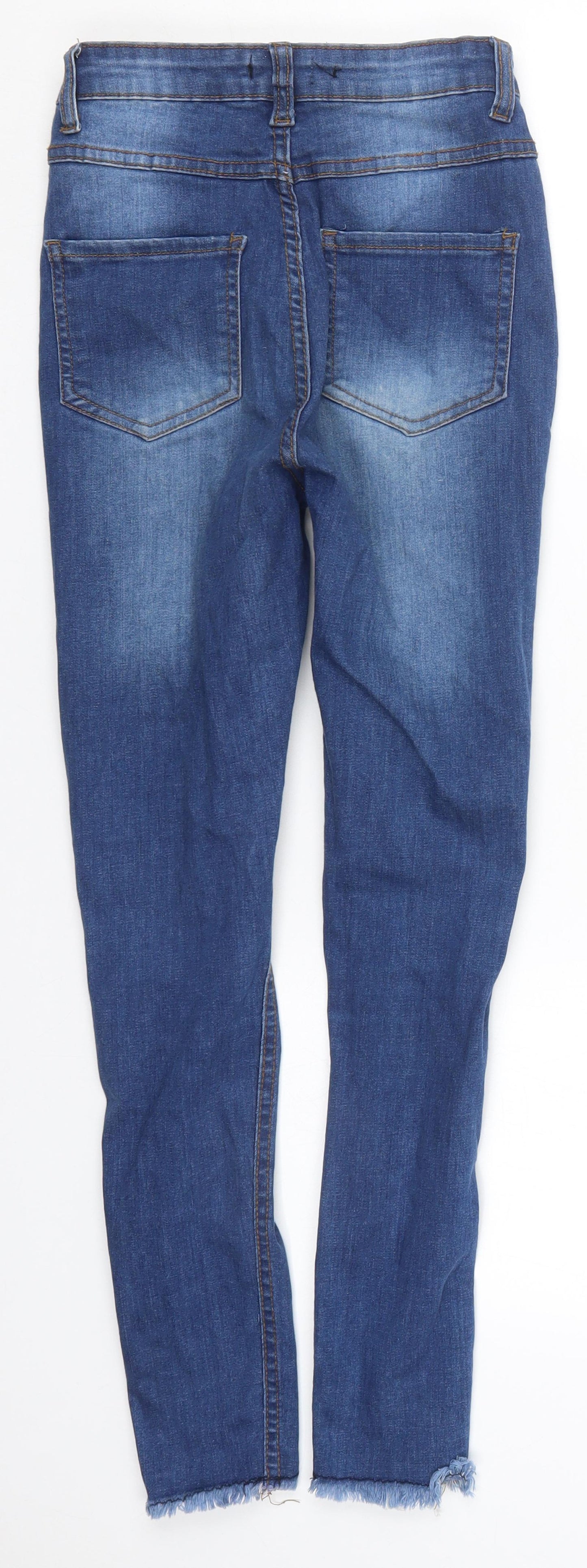 Naanaa Womens Blue  Cotton Skinny Jeans Size 6 L26 in Regular Button