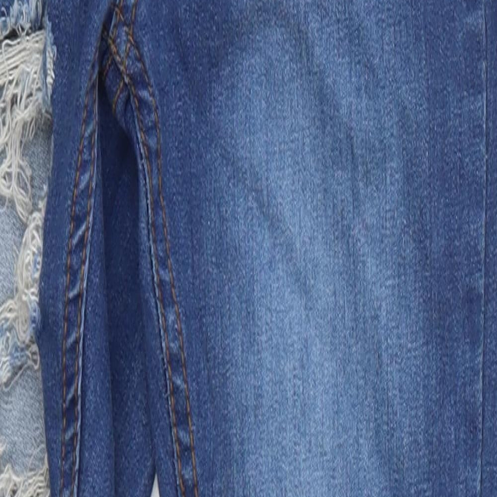 Naanaa Womens Blue  Cotton Skinny Jeans Size 6 L26 in Regular Button