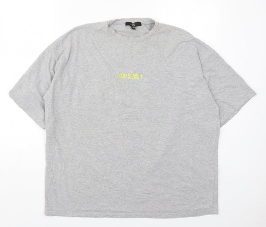 Womens UK Size 8 Missguided Grey Basic T-Shirt