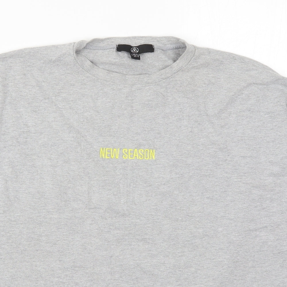 Womens UK Size 8 Missguided Grey Basic T-Shirt