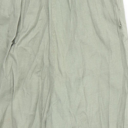 Miss Selfridge Womens Green  Viscose Trousers  Size 10 L22 in Regular