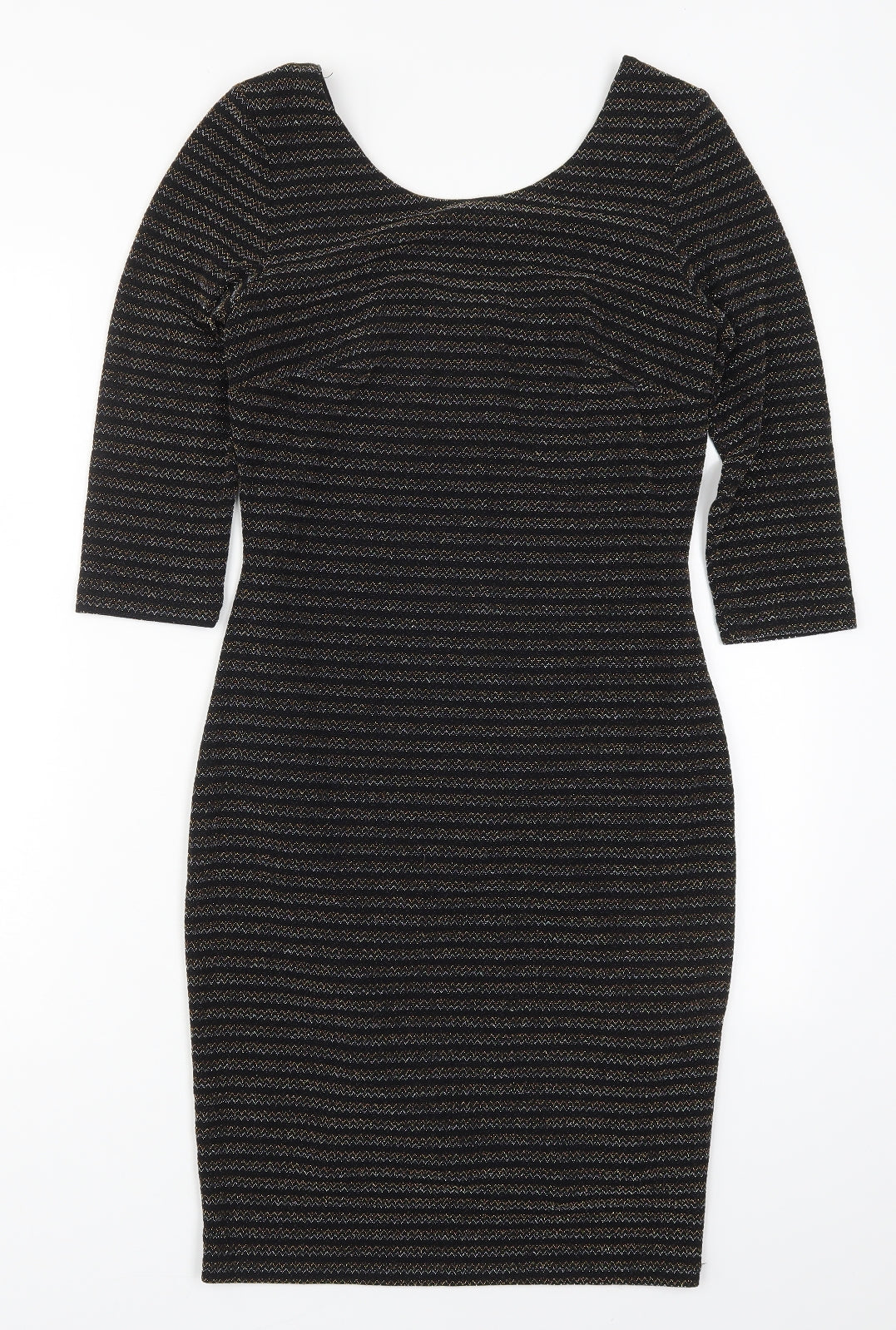 George Womens Multicoloured Striped Nylon Bodycon  Size 10  Scoop Neck Pullover