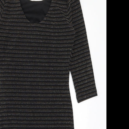 George Womens Multicoloured Striped Nylon Bodycon  Size 10  Scoop Neck Pullover