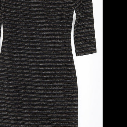 George Womens Multicoloured Striped Nylon Bodycon  Size 10  Scoop Neck Pullover