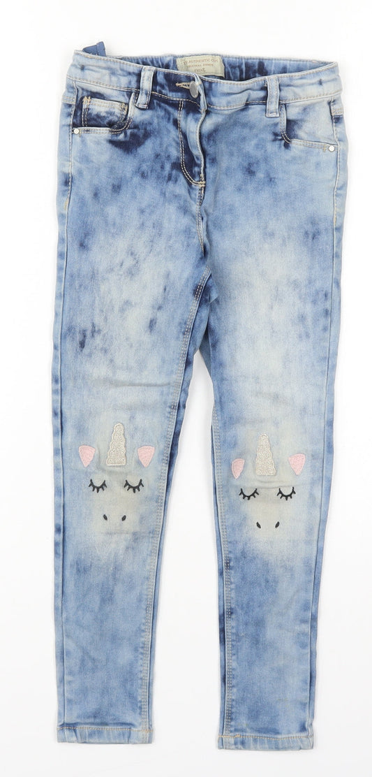 NEXT Mens Blue  Cotton Skinny Jeans Size 9 Months  Regular Button - Unicorn