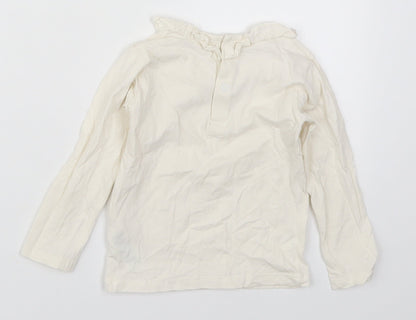 Marks and Spencer Girls White  Cotton Basic T-Shirt Size 18-24 Months Round Neck Pullover