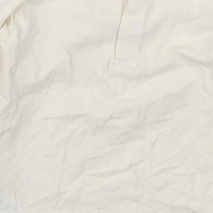 Marks and Spencer Girls White  Cotton Basic T-Shirt Size 18-24 Months Round Neck Pullover