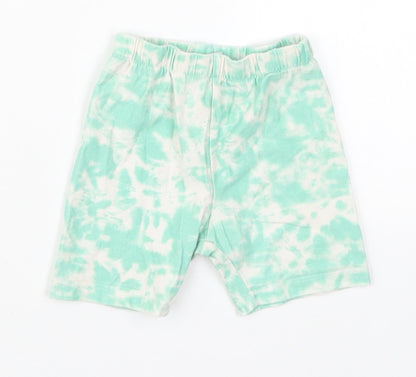 TU Girls Green  Cotton Cropped Leggings Size 12-18 Months   - Abstract