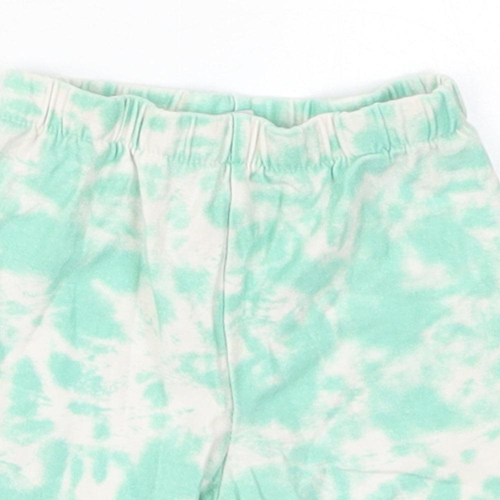 TU Girls Green  Cotton Cropped Leggings Size 12-18 Months   - Abstract