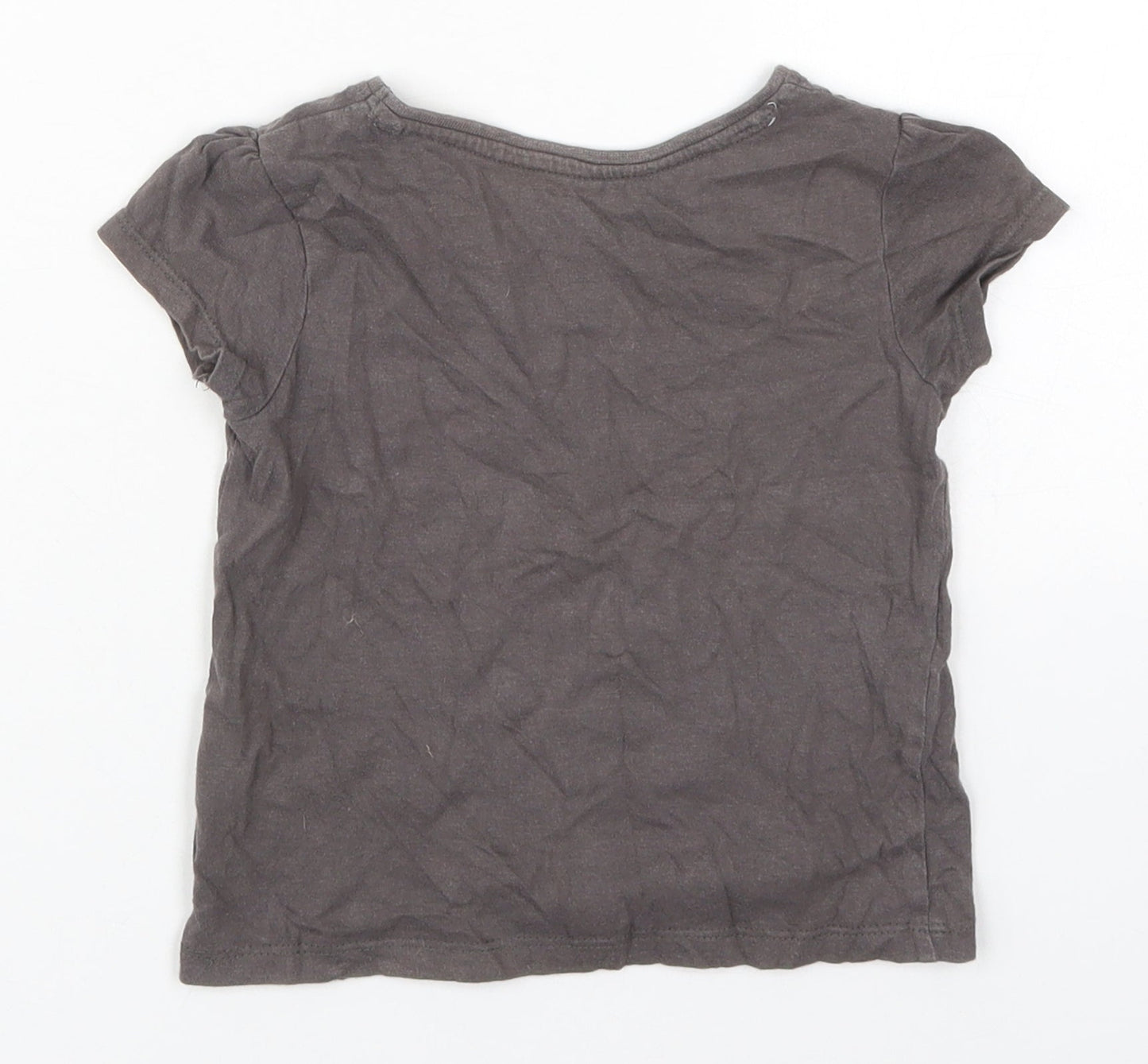 Primark Girls Grey  Cotton Basic T-Shirt Size 18-24 Months Crew Neck Pullover - Let's Have Fun