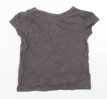 Primark Girls Grey  Cotton Basic T-Shirt Size 18-24 Months Crew Neck Pullover - Let's Have Fun