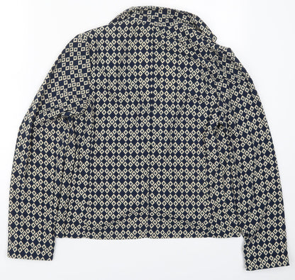 Atmosphere Womens Blue Geometric  Jacket  Size 8