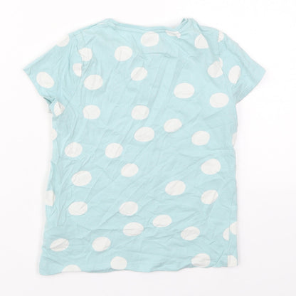 F&F Boys Blue Polka Dot Cotton  Pyjama Top Size 6-7 Years  Pullover - Daddy Awesome Cool and Fun