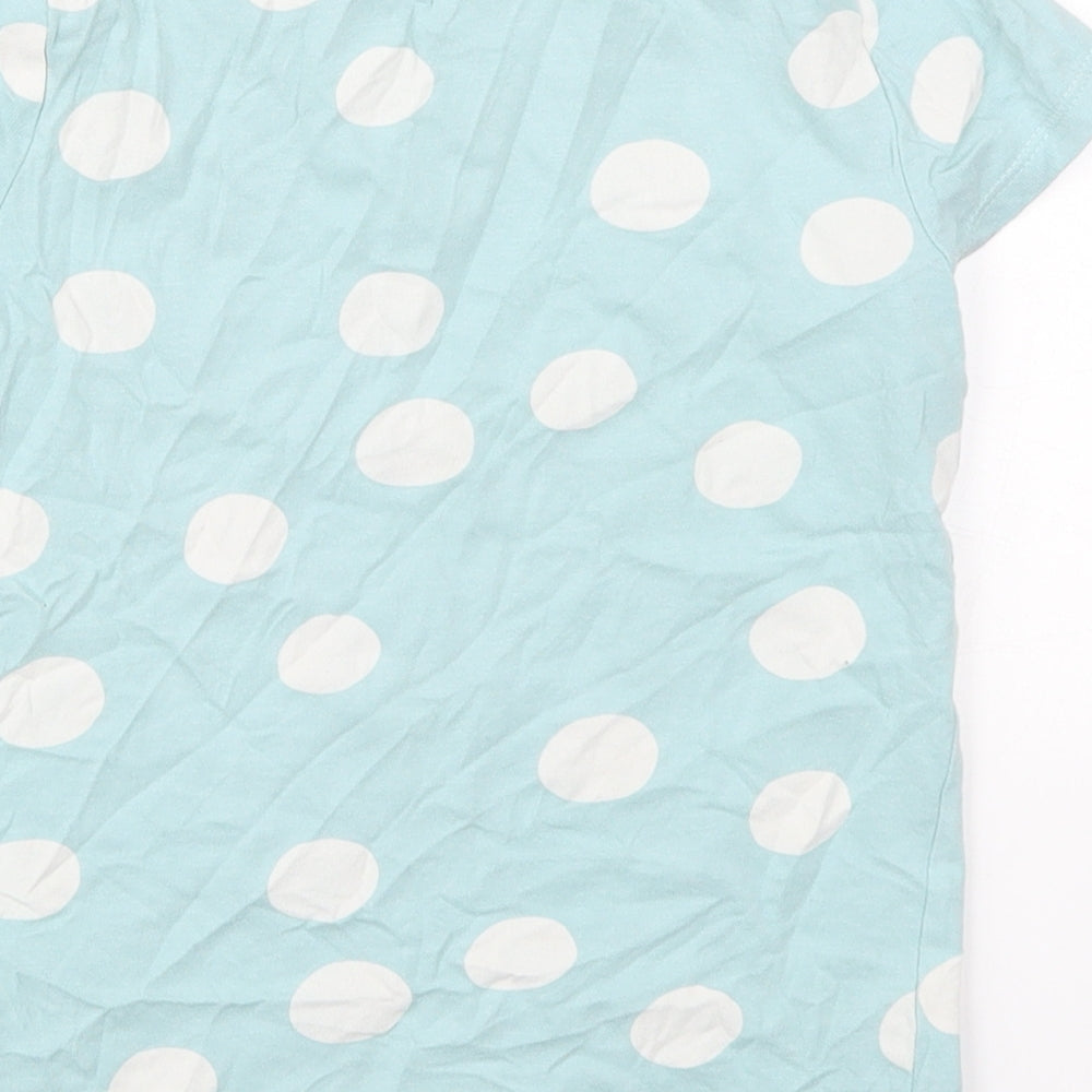 F&F Boys Blue Polka Dot Cotton  Pyjama Top Size 6-7 Years  Pullover - Daddy Awesome Cool and Fun