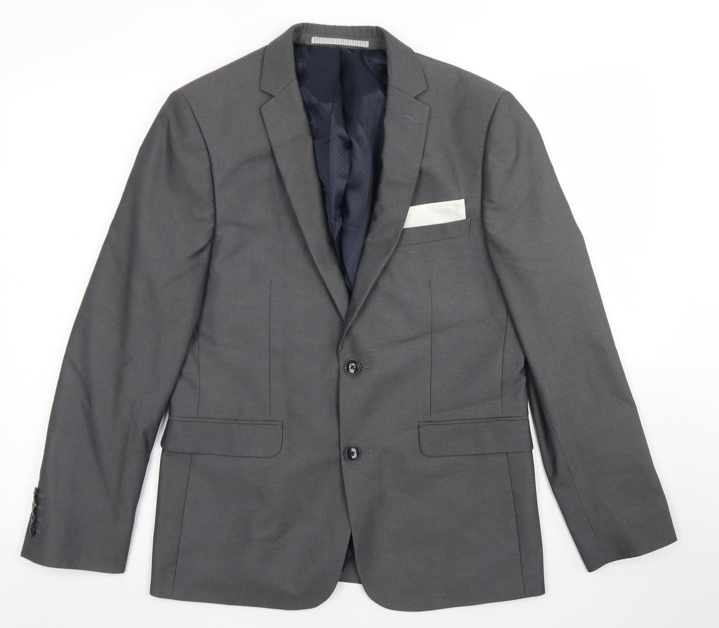 Mens UK Size 38 Burton Regular Grey Suit Jacket