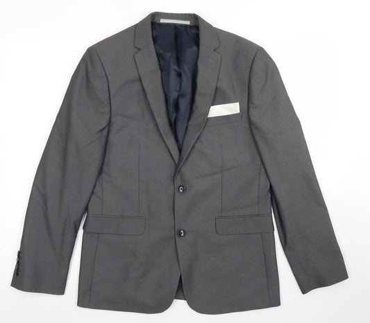 Mens UK Size 38 Burton Regular Grey Suit Jacket