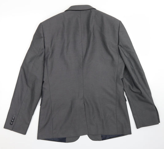 Mens UK Size 38 Burton Regular Grey Suit Jacket