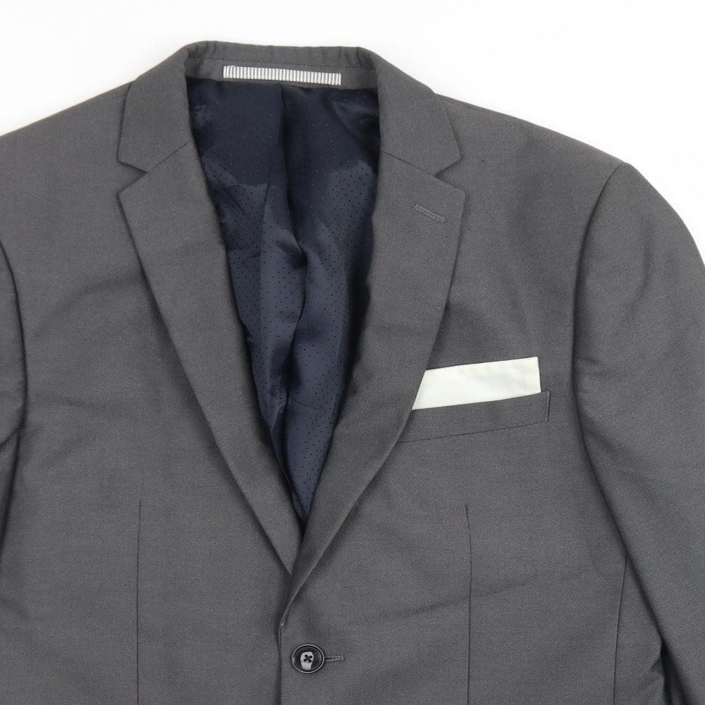 Mens UK Size 38 Burton Regular Grey Suit Jacket