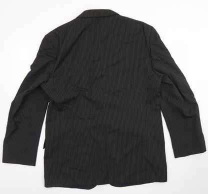 Wilson Mens Black Striped Polyester Jacket Blazer Size 42