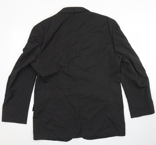 Wilson Mens Black Striped Polyester Jacket Blazer Size 42
