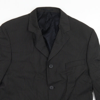 Wilson Mens Black Striped Polyester Jacket Blazer Size 42