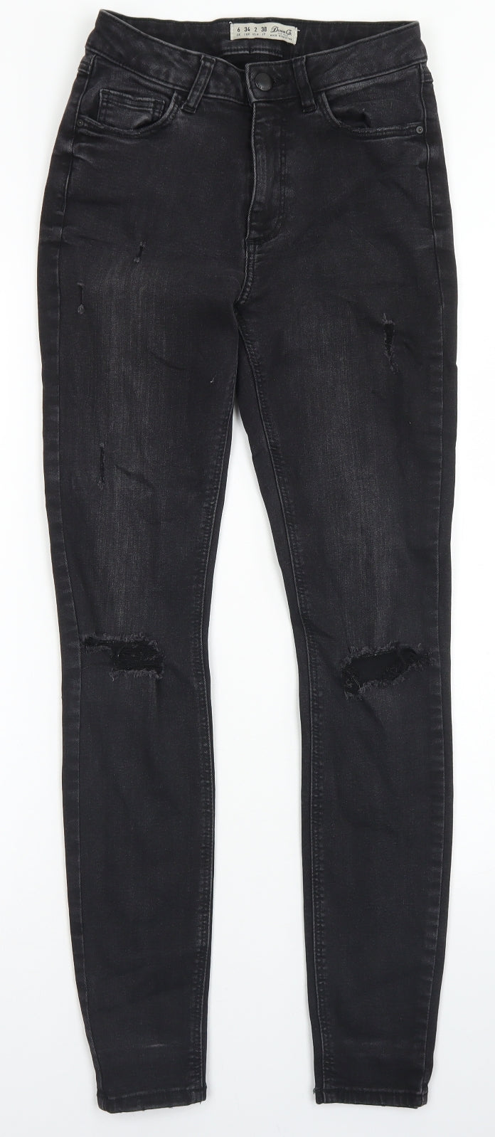 Denim Co Womens Black  Cotton Skinny Jeans Size 6 L27 in Regular Button