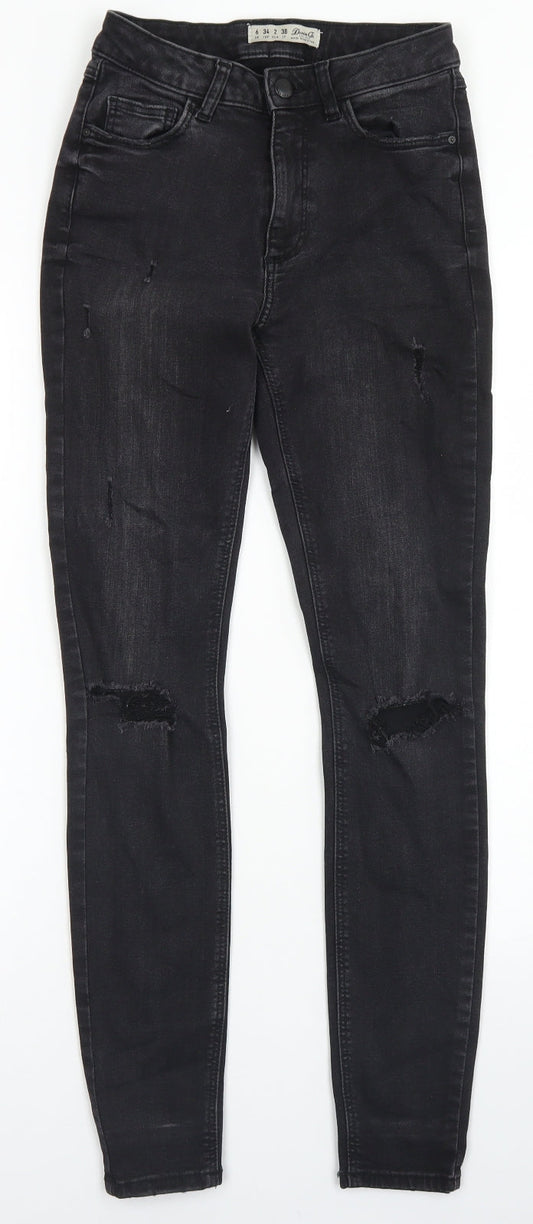 Denim Co Womens Black  Cotton Skinny Jeans Size 6 L27 in Regular Button