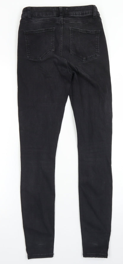 Denim Co Womens Black  Cotton Skinny Jeans Size 6 L27 in Regular Button