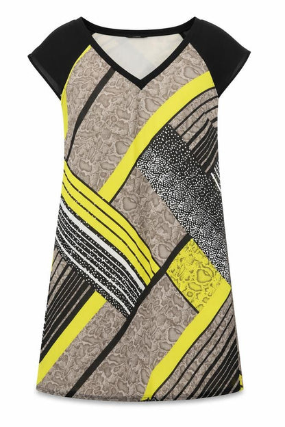George Womens Brown Animal Print Polyester A-Line  Size 12  V-Neck