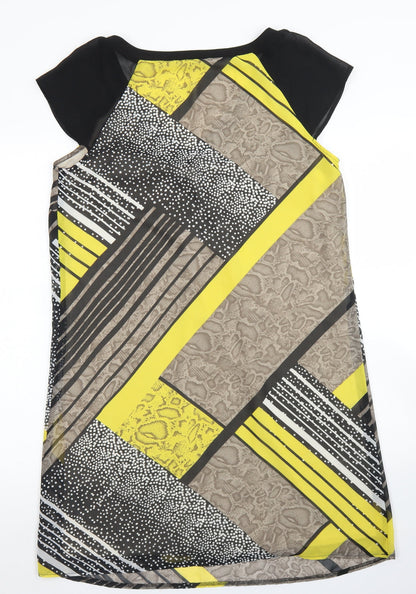 George Womens Brown Animal Print Polyester A-Line  Size 12  V-Neck