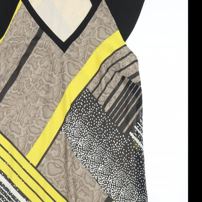 George Womens Brown Animal Print Polyester A-Line  Size 12  V-Neck